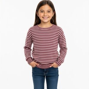 Kids Striped Sweater in Pink and White